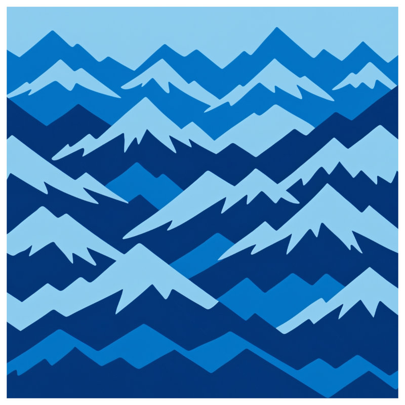 Rideaux de douche Blue Mountain Range, L 70 po x H 84 po