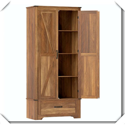 Armoire de cuisine avec tablettes réglables et conception robuste anti-basculement
