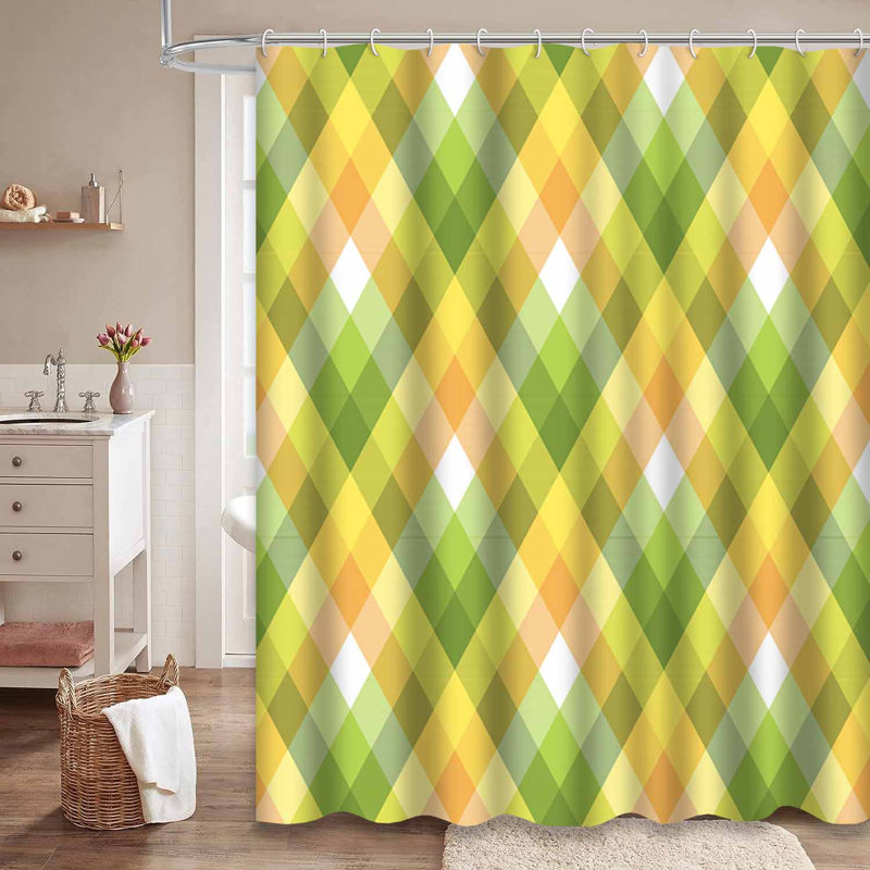 Rideau de douche en tissu avec 12 crochets de couleur, L 72 po x l 72 po