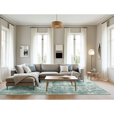Tapis oriental vert / ivoire