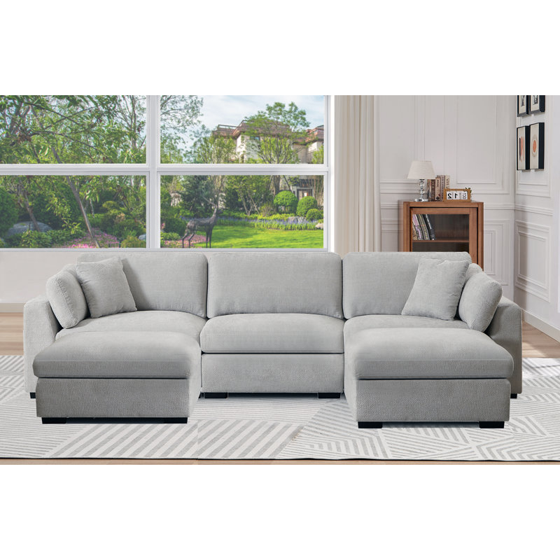 Canapé-lit Aarre, Polyester gris clair