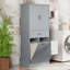 Armoire de rangement pour salle de bain avec deux paniers à linge-306148786