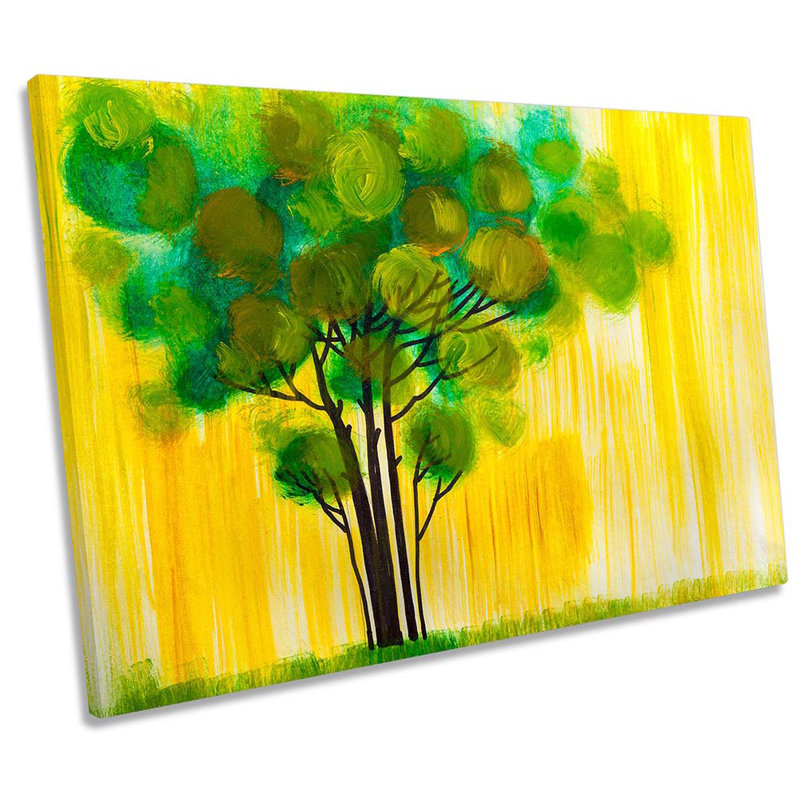 Green Tree Repro Yellow - Wrapped Canvas Print, 30.5cm H x 45.7cm W x 2cm D