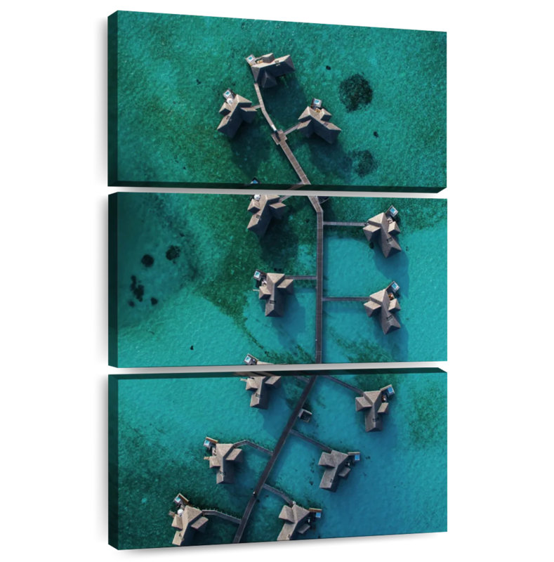 Beach Villas Aerial, 32" H x 20" W