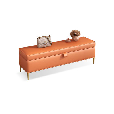 Banc rembourré orange