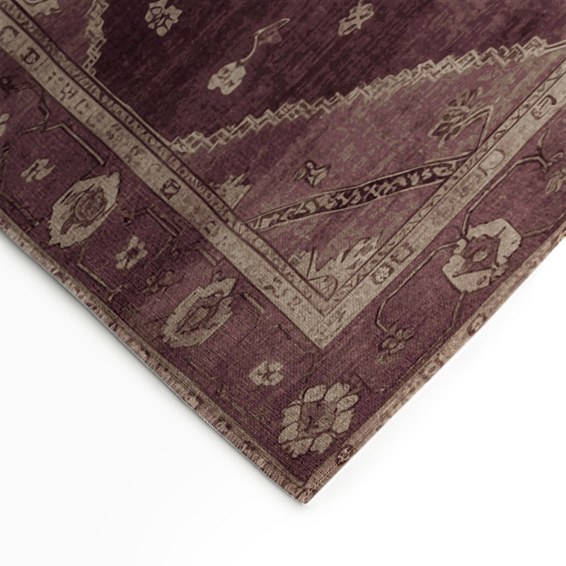 Tapis intérieur et extérieur brun Overdyed, Rectangle 5 pi x 7 pi