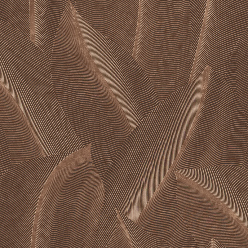 Papier peint Allure Leaf Brown, Brun