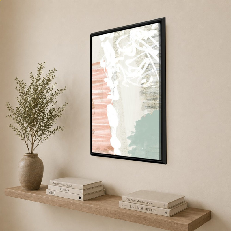 «Smooth Abstract I» par Dan Meneely - Impression sur toile, H 40 po x l 28 po, Noir