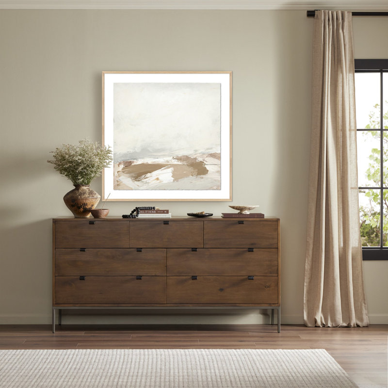 Desert No. 1 Painting by Melanie Biehle, 40" H x 40" W, White Oak Paper Single Picture Framed