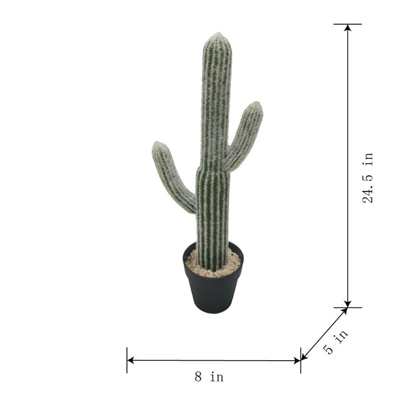 Cactus artificiel Saguaro 8 x 5 x 24,5 po en pot noir