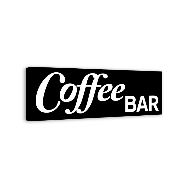 «Coffee Bar», impression d'art textuel sur toile sans cadre