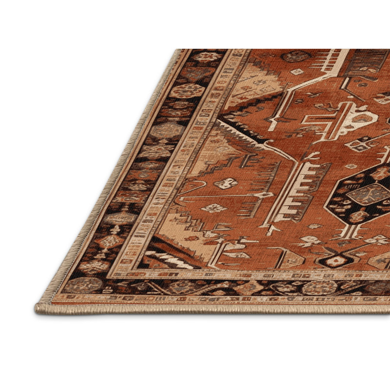 Machine Washable Persian Brown Area Rug, Rectangle 2' x 3'