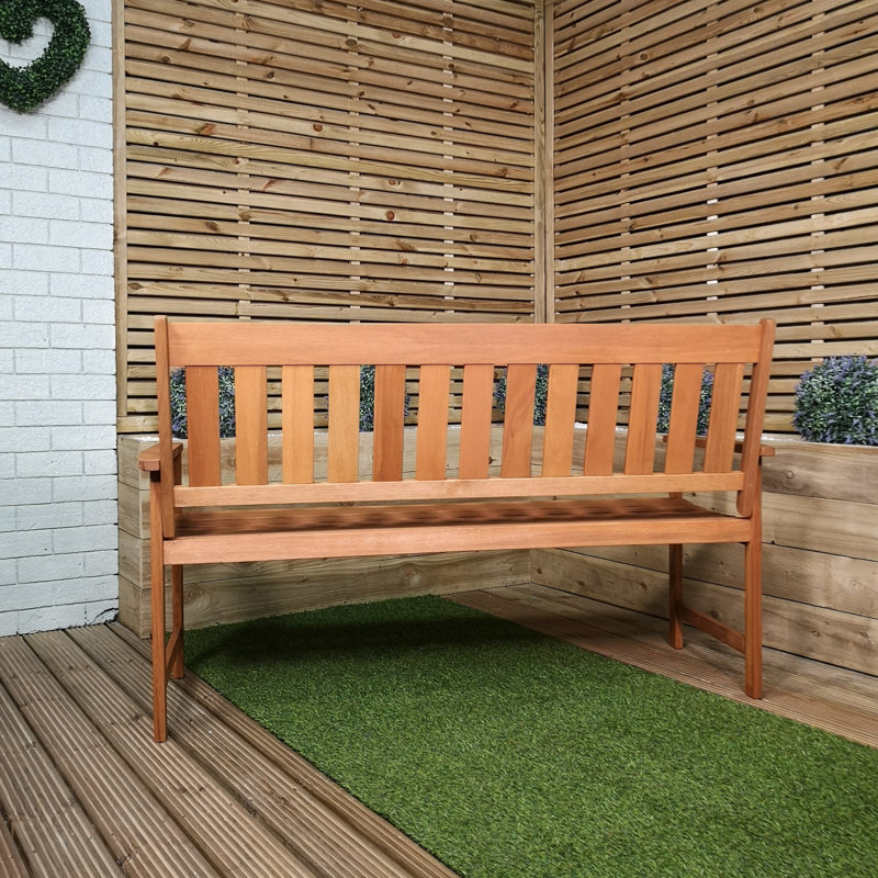 Caullin Wooden Bench, 92cm H x 150cm W x 63cm D