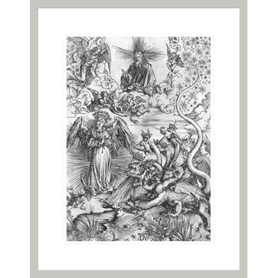 Scène de l'Apocalypse «La femme vêtue de soleil et du dragon à sept têtes» par Albrecht Dürer - Impression Giclée sur cadre