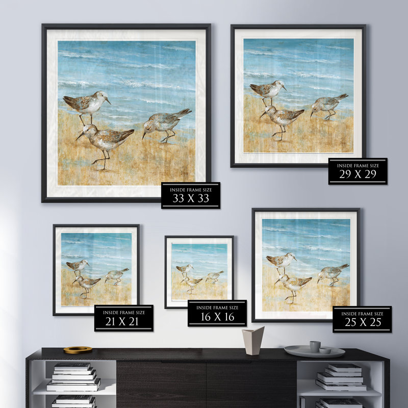 Sandpipers II - reproduction de cadre photo, H 17,5 po x l 17,5 po x P 1,5 po