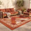 Tapis Hawthorn2 Modern Circles géométrique orange, rouge et crème, lavable à la machine, antidérapant, à poils courts, pour l'intérieur et l'extérieur, adapté aux animaux domestiques, idéal pour le salon, la chambre, la salle à manger, l'entrée, le couloir ou le bureau.-183083989