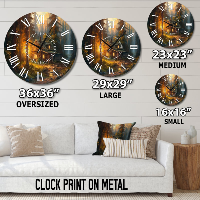 Horloge murale forêt, Surdimensionné