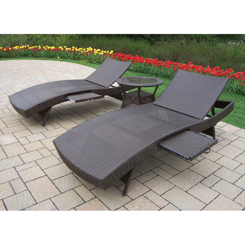 Chaise longue inclinable avec table Balhi