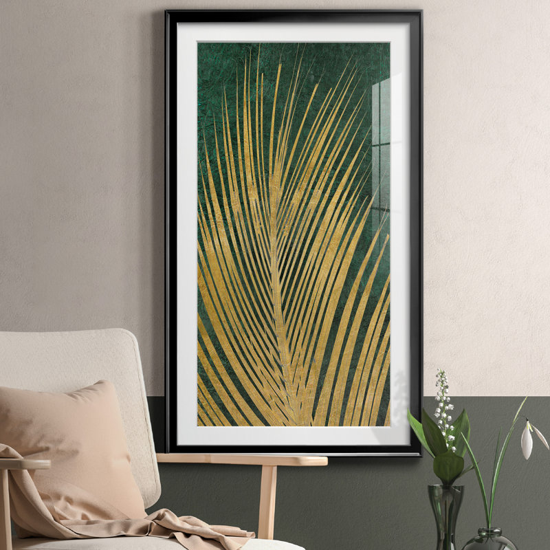 Golden Palm I - cadre photo, impression sur papier, H 10,5 po x l 18,5 po x P 1,5 po, Papier noir