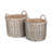 Wicker 2 Piece Lined Log Storage Basket Set