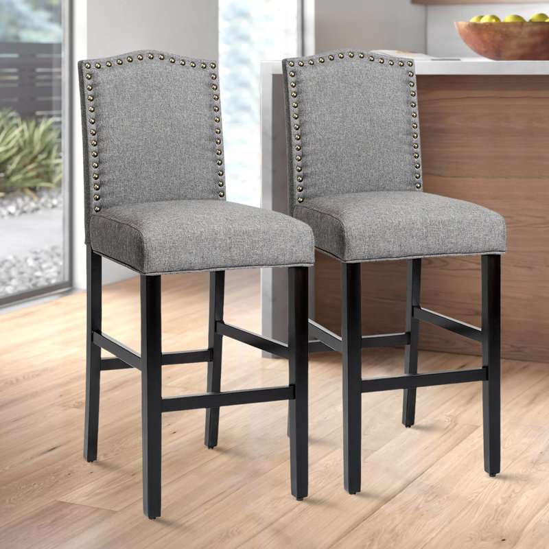 Ensemble de 2 tabourets de bar de cuisine cloutés Mikes