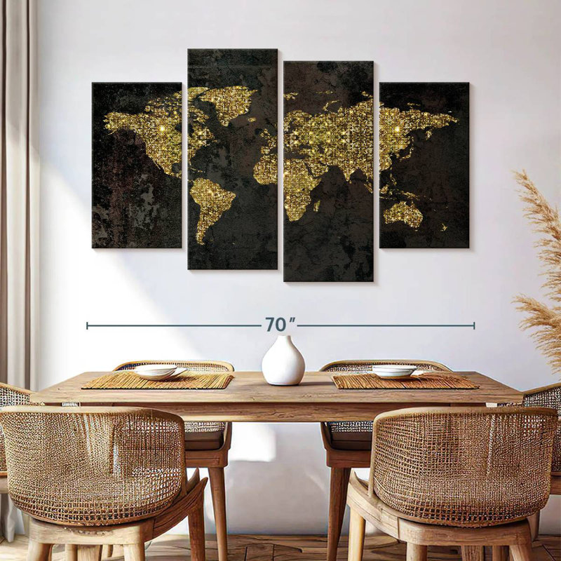 Carte du monde Aliaz Glitzy Gold