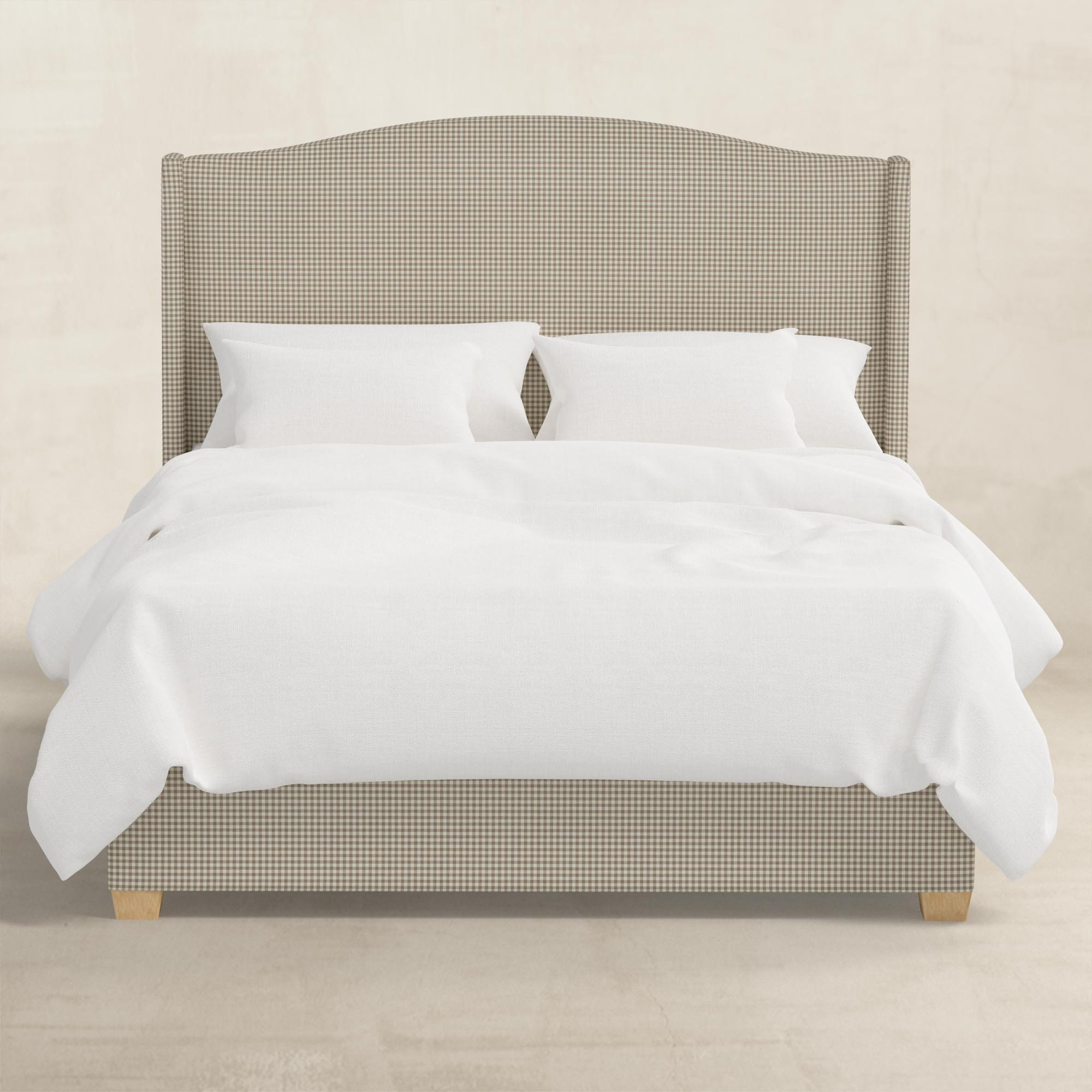 Upholstered Wingback Bed, Burlap, California King