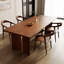 Table de salle à manger rectangulaire en bois massif brun noisette-1148681805