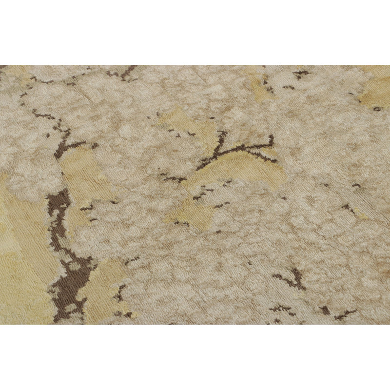 Rug & Kilim’S Chinese Art Deco-Inspired Rug, Gold With Serene Pictorial “Breeze”