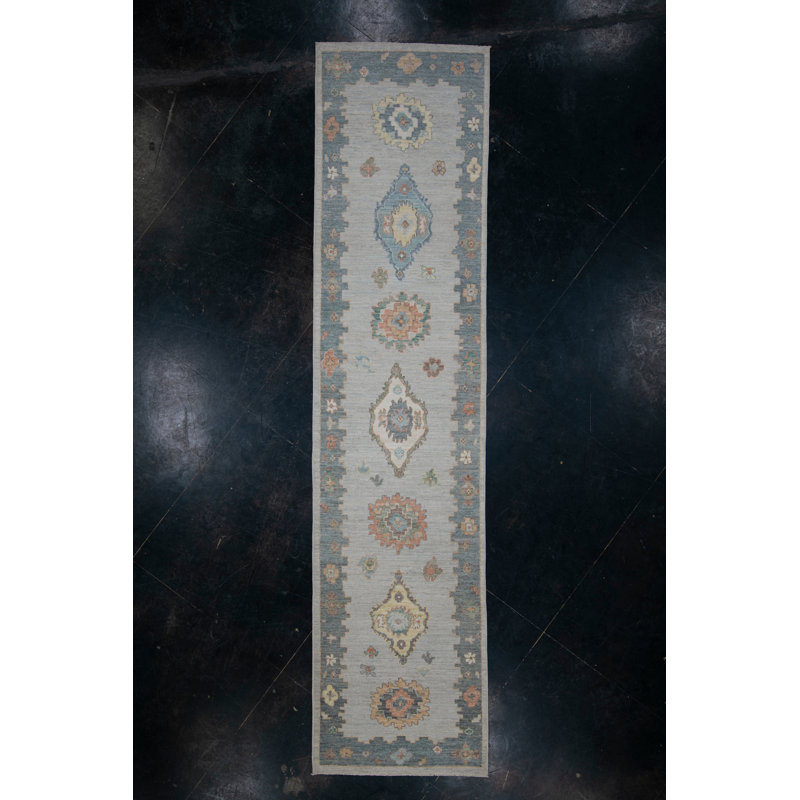 Tapis turc Oushak fait à la main 2 pi 9 po x 11 pi 9 po