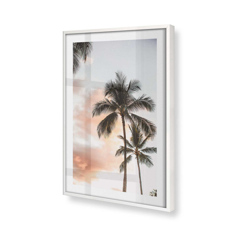 Impression de crépuscule tropical, Cadre opaque blanc, H 11 po x l 9 po x P 1,25 po