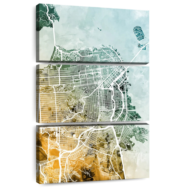 Aliaz San Francisco City Street Map III, H 32 po x l 20 po
