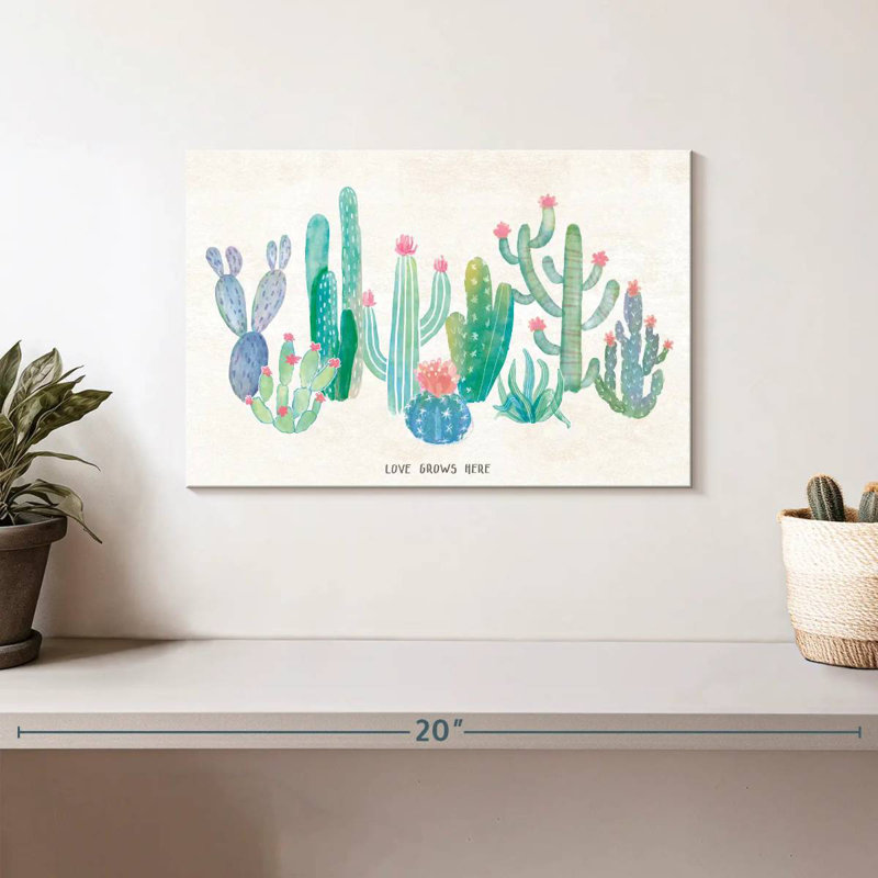 Harnek Love Grows Here Cactus, H 8 po x l 12 po