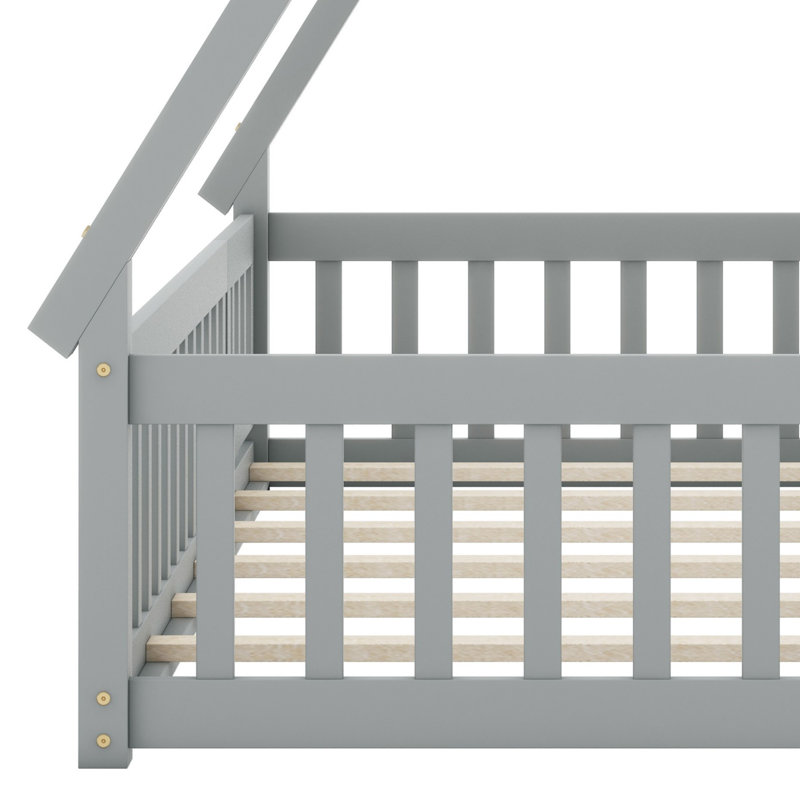 Lit de sol pour tente de jeu avec silhouette, garde-corps de sécurité, Gris