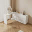 No Assembly Required Extendable Makeup Table With 6-Drawers