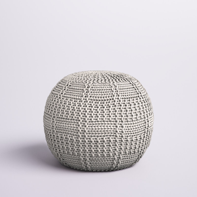 Pouf rond de 20 po de largeur, Ivoire