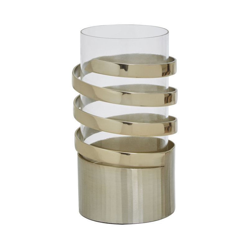 Tia Aluminum Tabletop / Centrepiece Hurricane, 24cm H x 11cm W x 11cm D