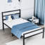 Structure de lit plateforme en métal avec tête de lit, lit simple, aucun sommier nécessaire, tête de lit silencieuse, sommeil silencieux