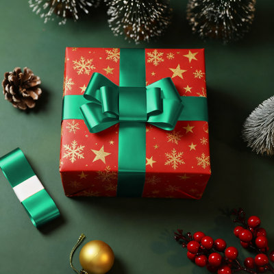Christmas Decorations 500cm/197 Inches Per Roll Matte Ribbon Christmas Gift Box Colorful Ribbon Festival Birthday Gift Box Strap