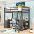 Karthika Wood Loft Bed With U-Shaped Desk, Drawers,Ladder And Storage Shelves-48948151