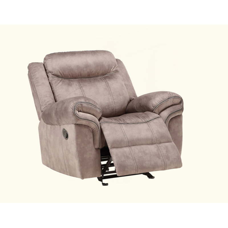 Two Tone Velvet Glider Recliner, Chocolate