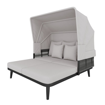 146cm Wide Curved Steel Patio Daybed
