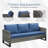 Naresa 6-Piece Outdoor Sofa Set, Wicker Patio Furniture Set With Fire Pit Table, All-Weather PE Wicker