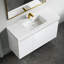 Lavabo de salle de bain rectangulaire simple en résine avec trop-plein Dowell