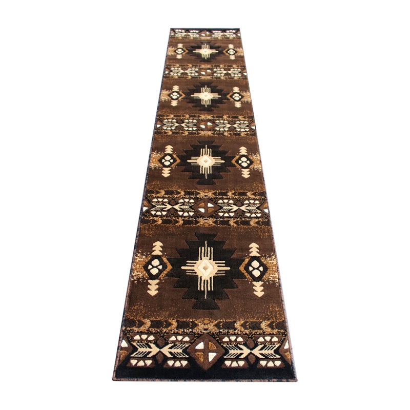 Leitha traditionnel en fibre d'oléfine, Tapis de couloir 2 pi 4 po x 10 pi 1 po