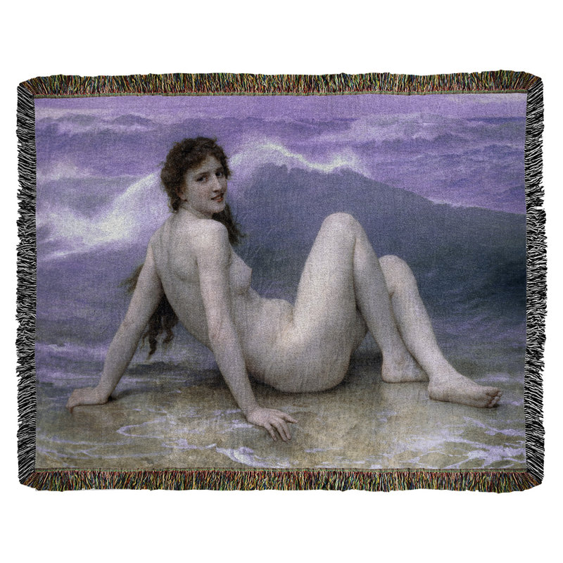 Jeté en coton adolphe bouguereau the wave, Mauve