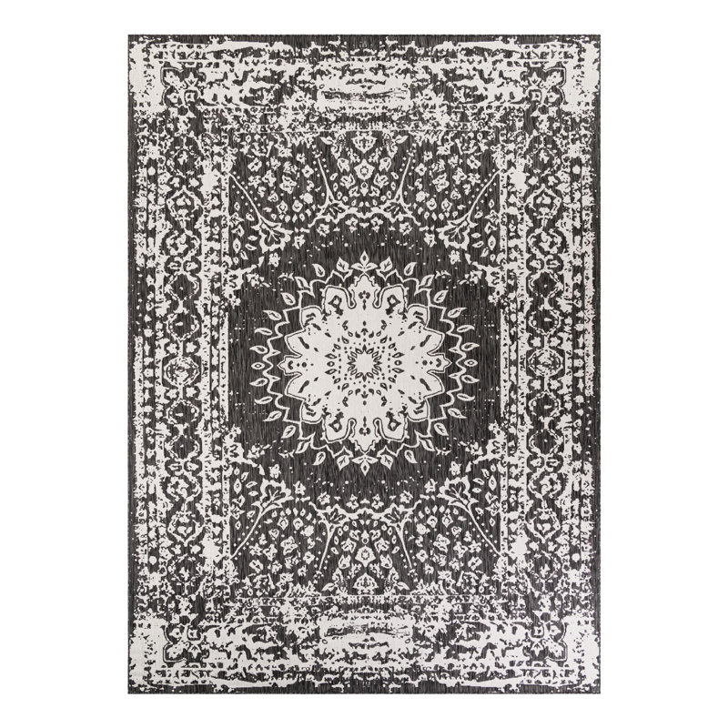 Tapis intérieur / extérieur Ornate Lamotte, Rectangle 10 pi x 14 pi 1 po