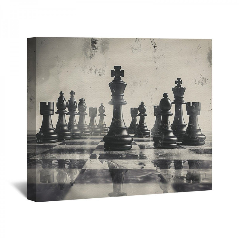 «Chess» sur toile, H 11 po x l 14 po x P 3 po