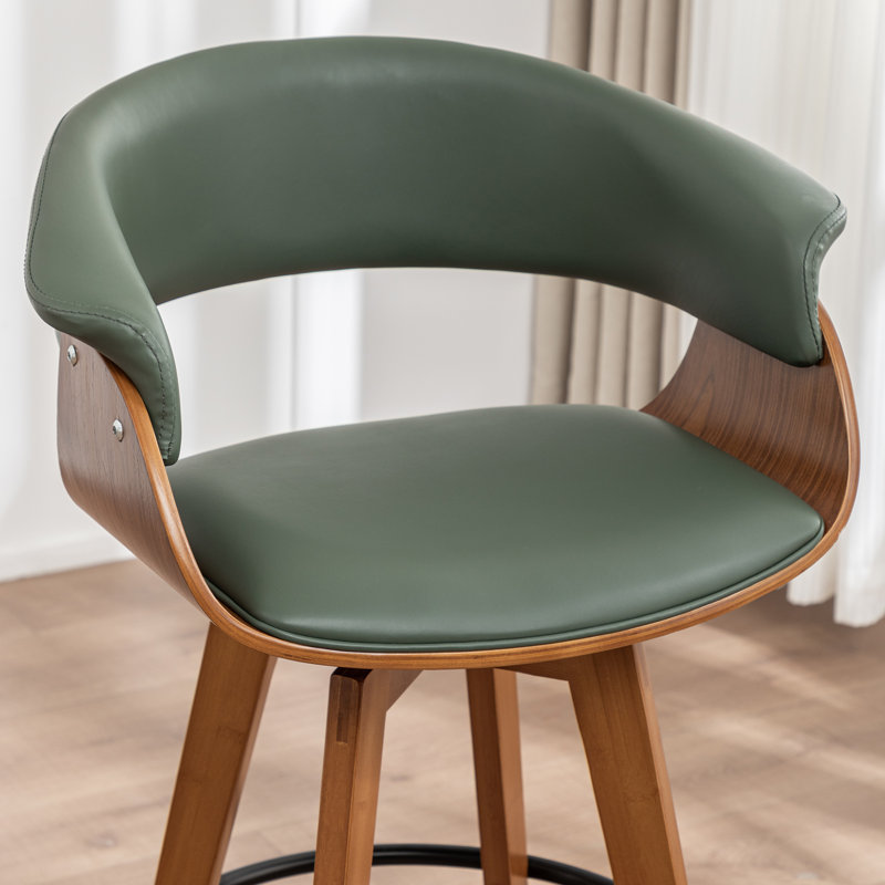 Tabouret de bar pivotant en similicuir 26 po, Vert