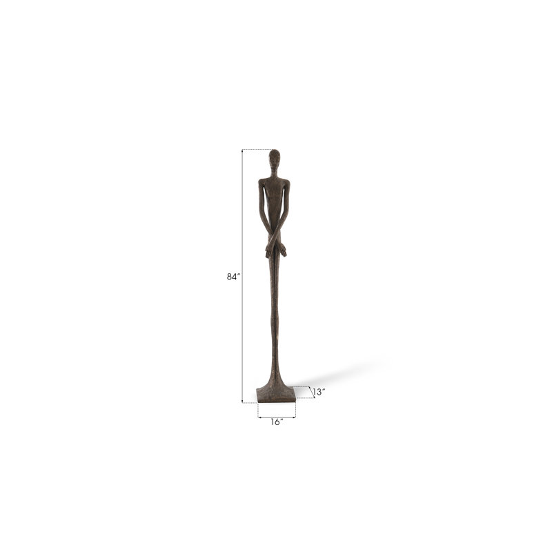 Lloyd Skinny Male Statue, 84" H x 16" W x 13" D, Bronze